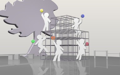 Children who play on the jungle gym