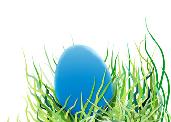 wielkanocne jajko w trawie - obrazy, fototapety, plakaty