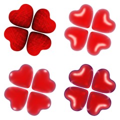 High resolution 3D hearts isolated on white background