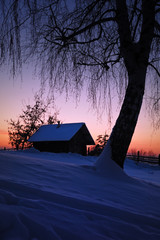 Winter evening in Russia