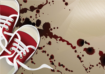 artistic background with sneakers