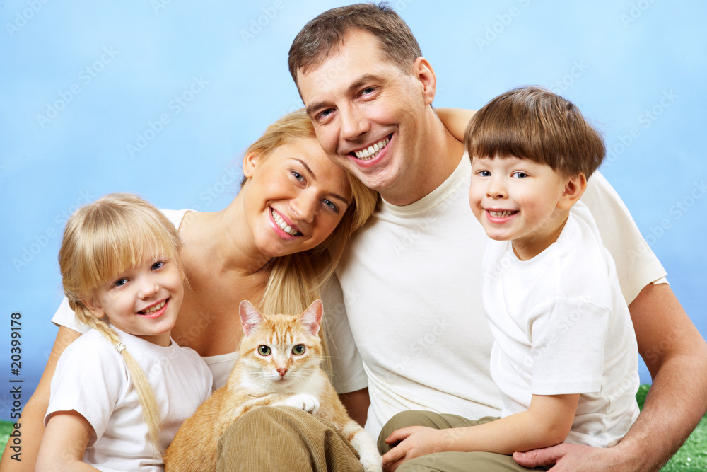 Sticker Family with pet