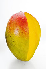 Mango with slice removed