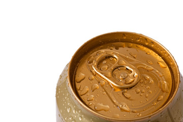 Closeup of the top of a beer can