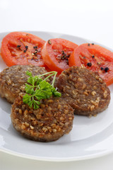 meat balls with organic parsley and tomato