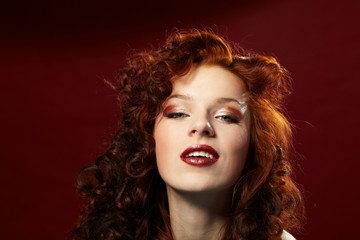 Portrait of a young beautiful woman.