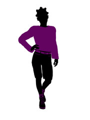 African American Teenager Illustration Silhouette