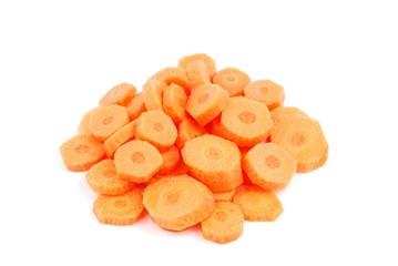 Carrot slices on white