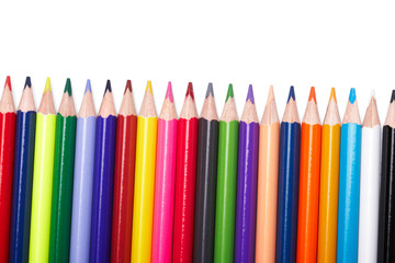 Color pencils  on white background