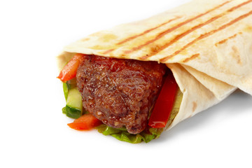tortilla with beef and vegetables