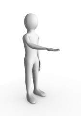 Personnage 3d avec la main tendu