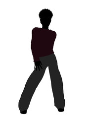 African American Male Teenager Illustration Silhouette