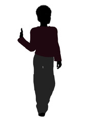African American Male Teenager Illustration Silhouette