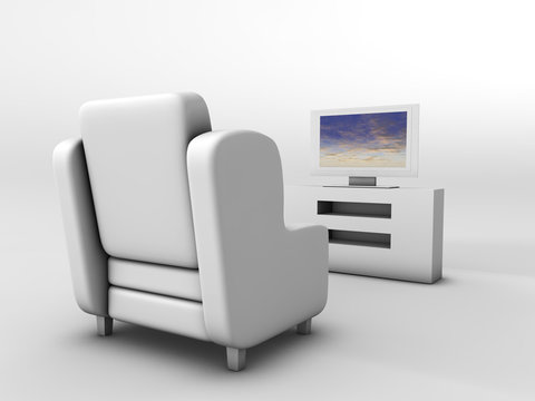 Sill&oacute;n frente a la televisi&oacute;n