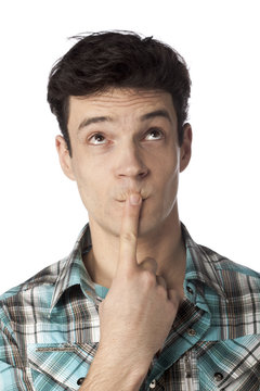 jeune homme r&eacute;flexion attente reponse