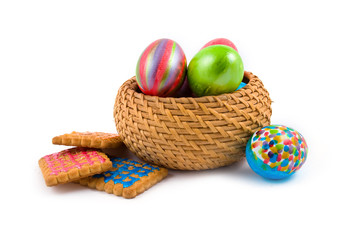 Easter still life on white background