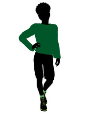 African American Male Teenager Illustration Silhouette
