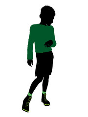 African American Male Teenager Illustration Silhouette