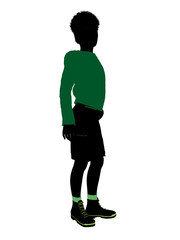 African American Male Teenager Illustration Silhouette
