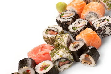 Different types of sushi.