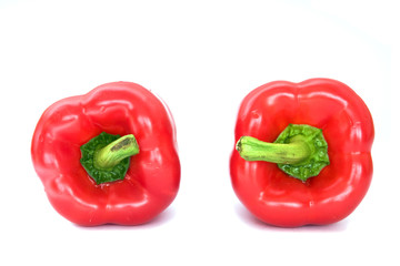 natural looking red pepper, on white