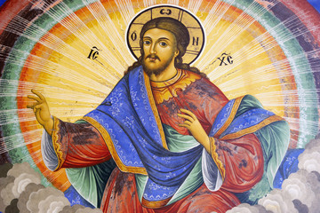 Jesus Christ Fresco from Rila Monastery, Bulgaria