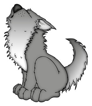 Wolf, jaulen, jammern, heulen, husky, schlittenhund