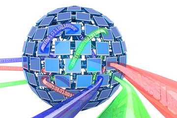 Fototapeta premium Global data. Hi-res digitally generated image.