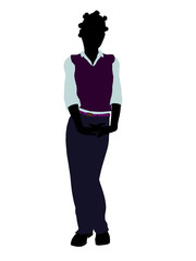 African American Teenager Illustration Silhouette