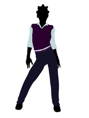 African American Teenager Illustration Silhouette