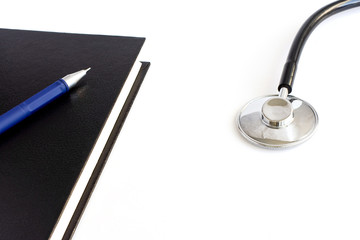 stethoscope at white background