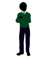 African American Teenager Illustration Silhouette