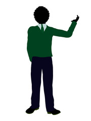 African American Teenager Illustration Silhouette