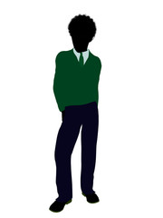 African American Teenager Illustration Silhouette