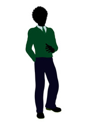 African American Teenager Illustration Silhouette