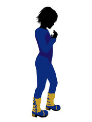 Male Teen Skier Illustration Silhouette