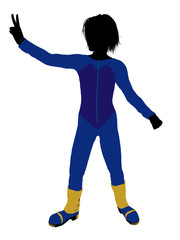 Male Teen Skier Illustration Silhouette