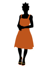 African American Teenager Illustration Silhouette