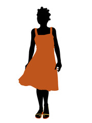 African American Teenager Illustration Silhouette