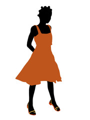 African American Teenager Illustration Silhouette