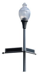 Street Sign and Lamp Isolated