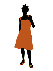 African American Teenager Illustration Silhouette