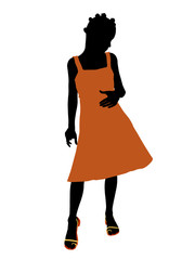 African American Teenager Illustration Silhouette