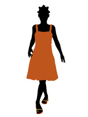African American Teenager Illustration Silhouette