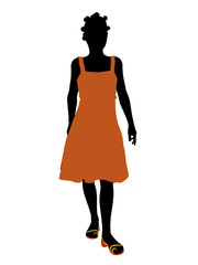African American Teenager Illustration Silhouette