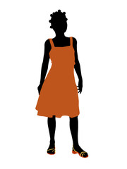African American Teenager Illustration Silhouette