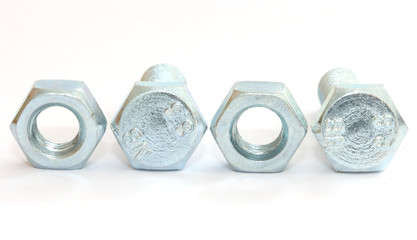 Silver screw bolts