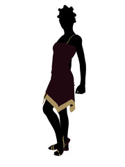 Fototapeta premium African American Teenager Illustration Silhouette