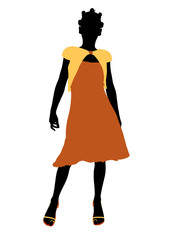 African American Teenager Illustration Silhouette