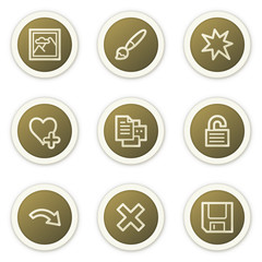 Image viewer web icons set 2,  brown circle buttons series